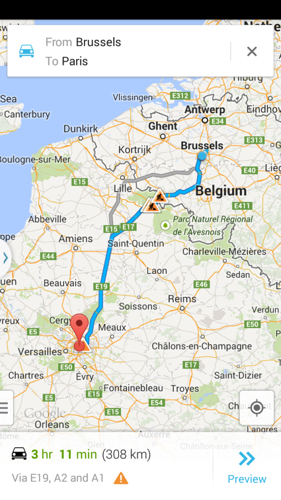 Brussels to Paris