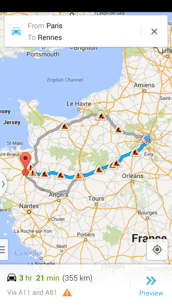 Paris to Rennes