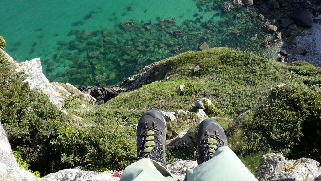 My feet hanging off the cliff